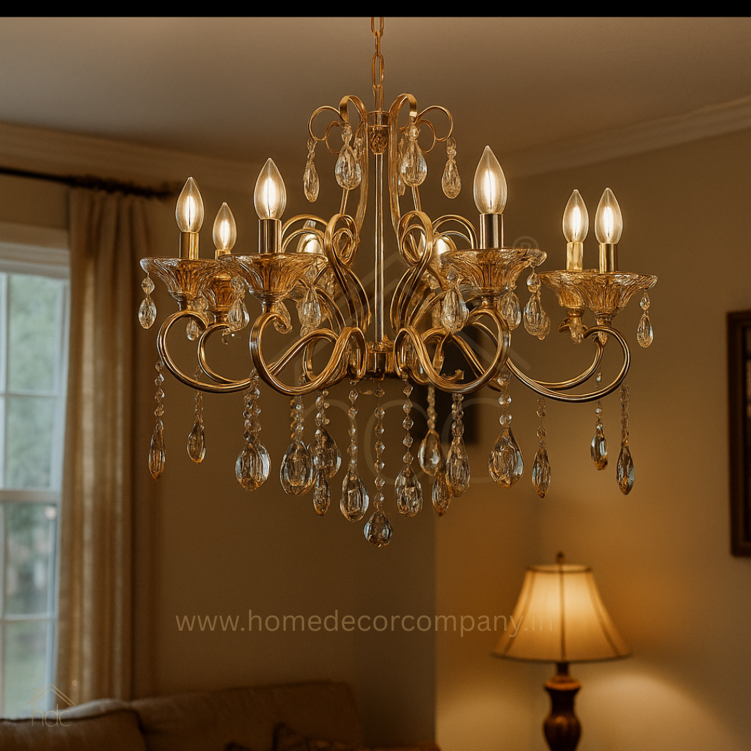 HDC 8 Lights Imperial Crystal Arc Italian Chandelier For Living Room