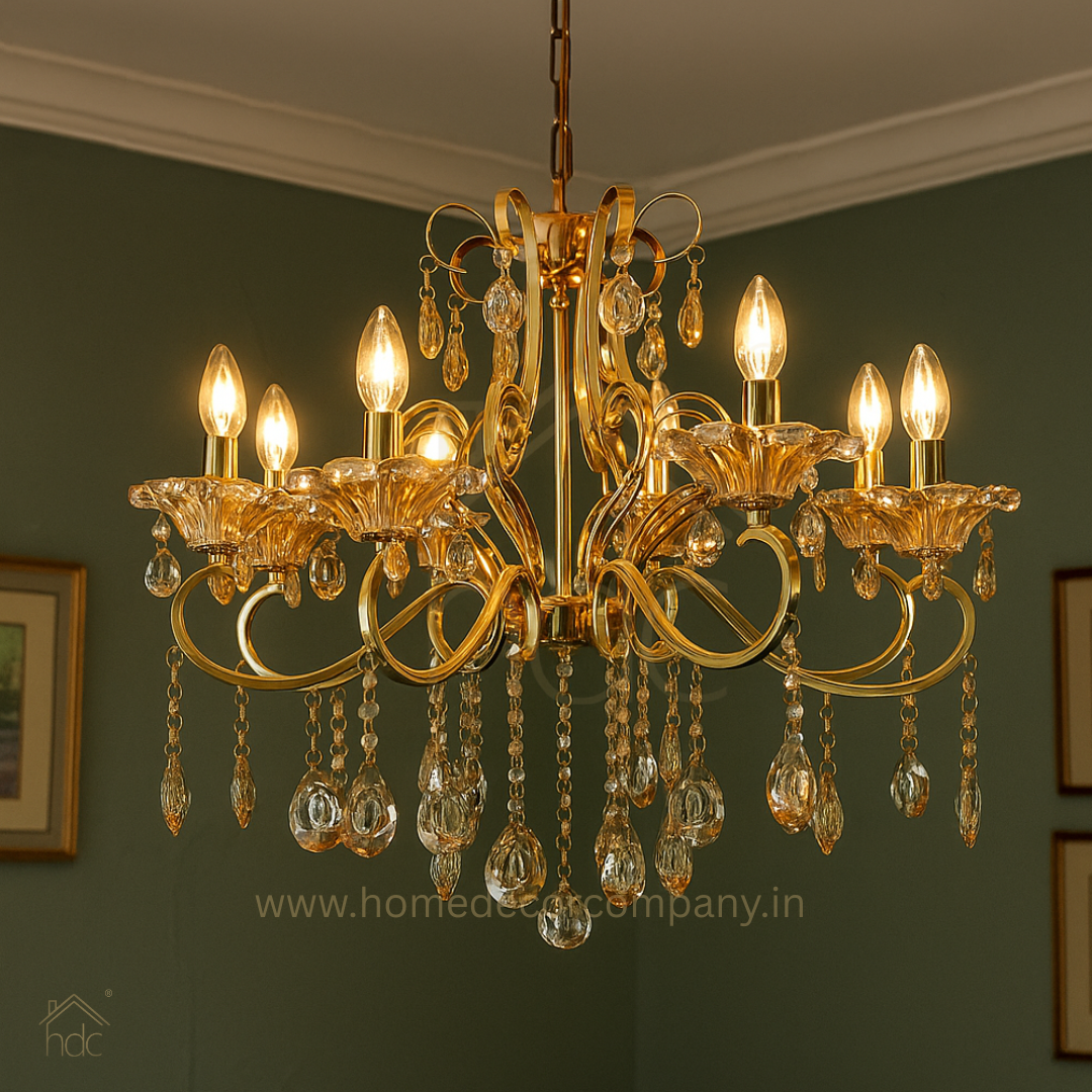 HDC 8 Lights Imperial Crystal Arc Italian Chandelier For Living Room