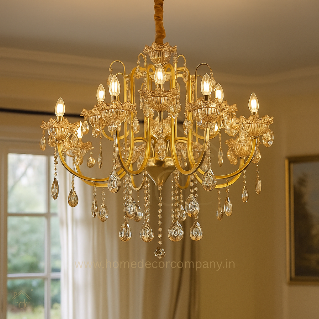 HDC 12 Lights Imperial Heritage Antique Metal Italian Chandelier For Living Room