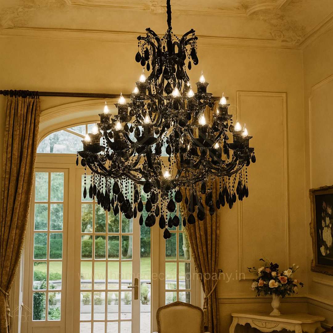 HDC 55 Lights Imperial Noir Grand Crystal Italian Chandelier For Living Room