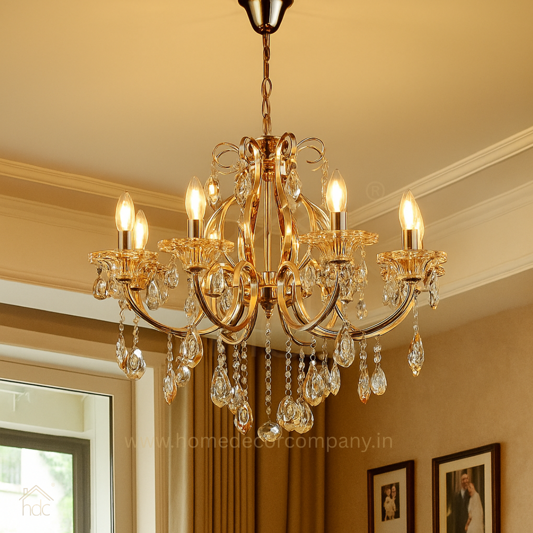 HDC 8 Lights Classic Crystal Metal Italian Chandelier For Living Room