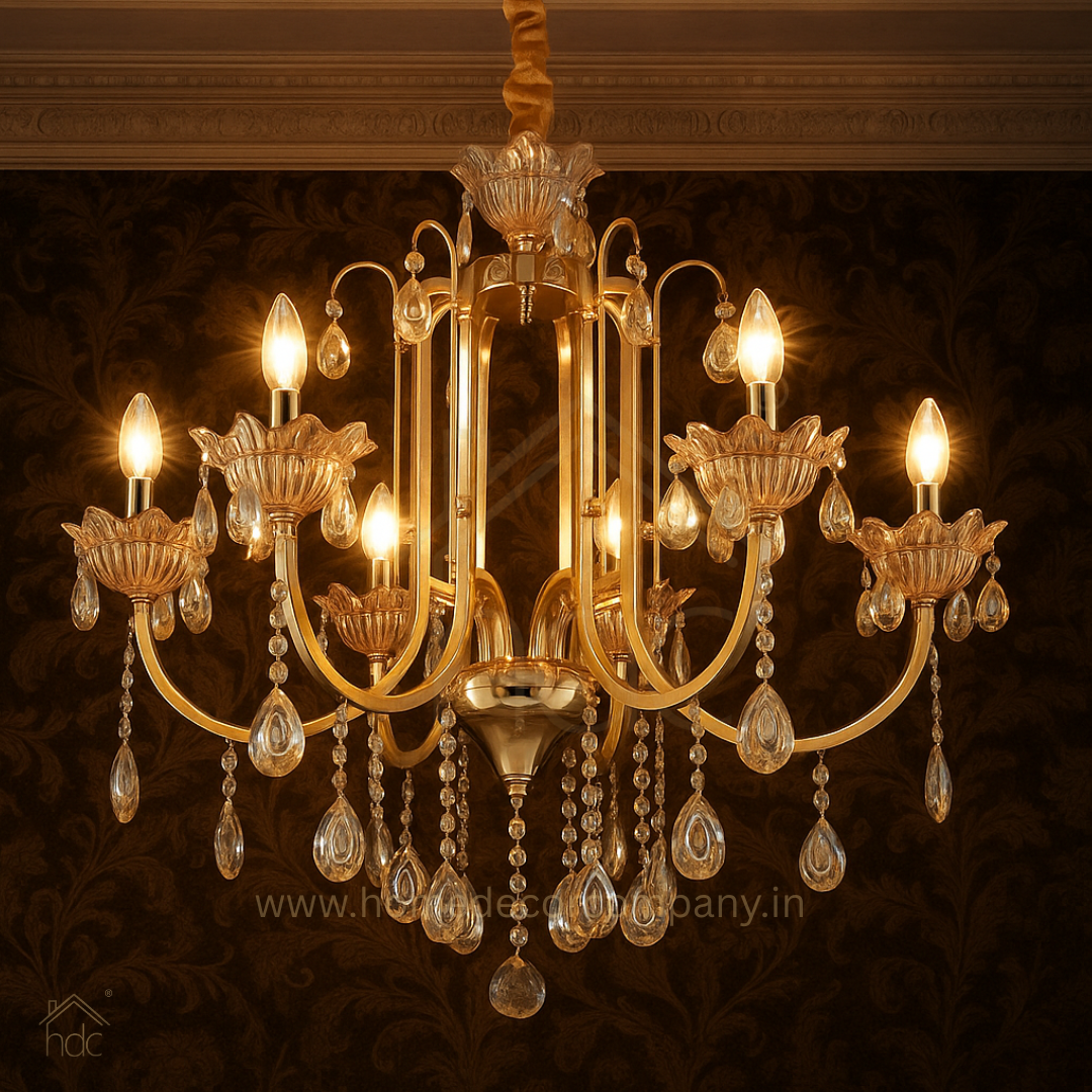 HDC 5 Lights Elegant Classic Metal Italian Chandelier For Living Room