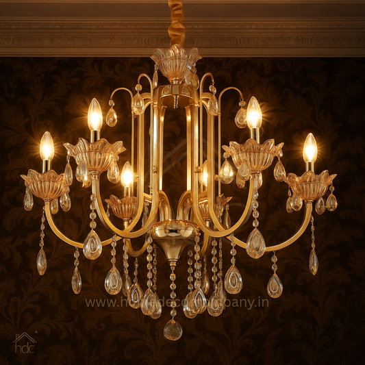 HDC 5 Lights Elegant Classic Metal Italian Chandelier For Living Room