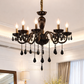 HDC 8-Light Black Noir Grandeur Crystal Glass Italian Chandelier For Living Room