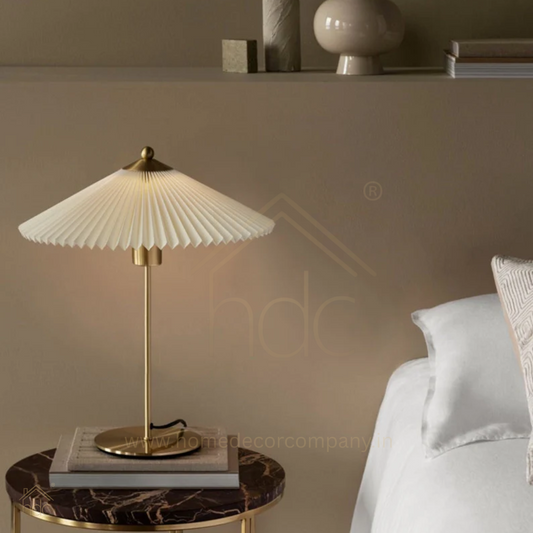 Hdc Nordic Living Room Bedroom Bedside Lamp Retro Pleated Table Lamp