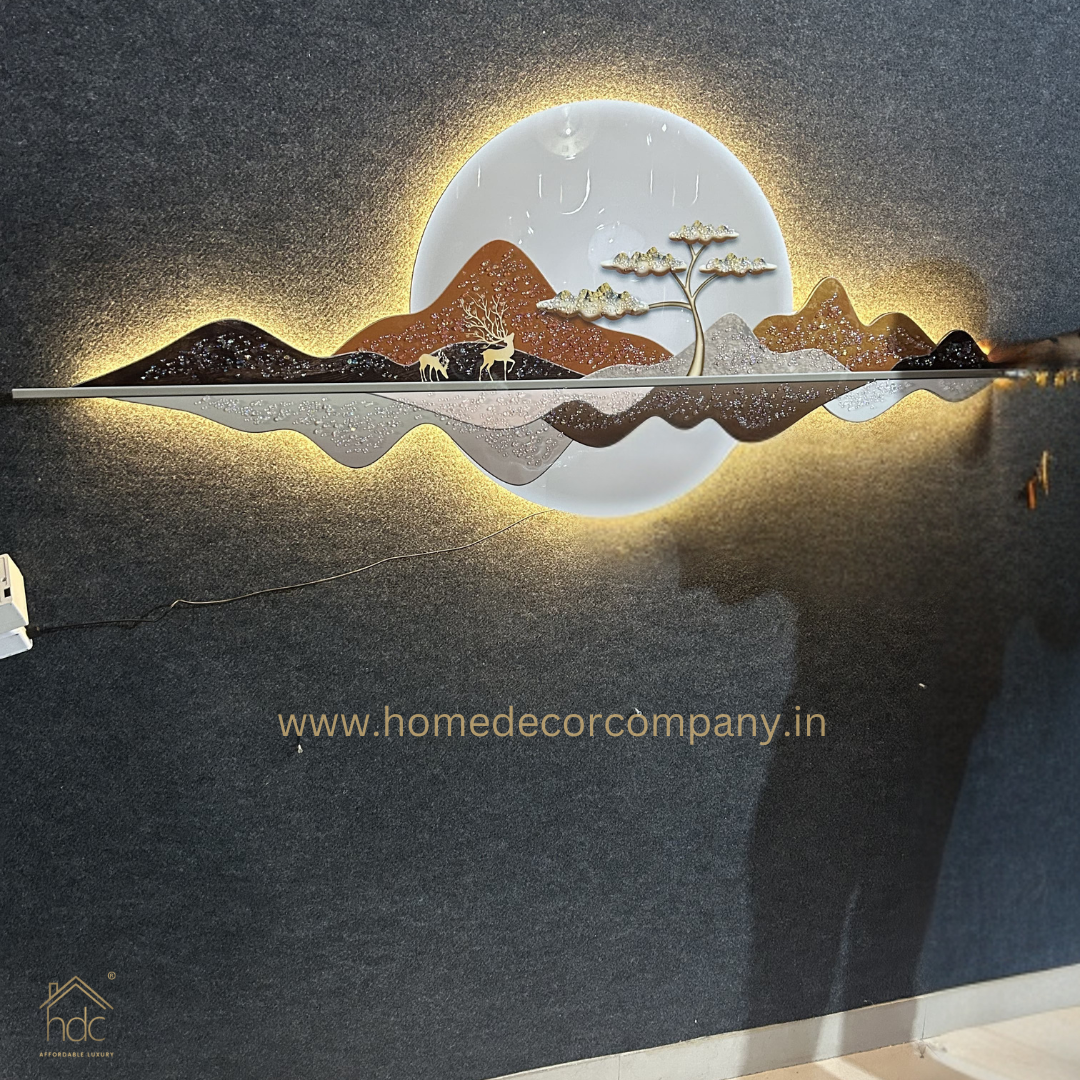 Hdc Modern Classical Landscape Decoration Led Light Painting Still Life Hanging Luminous Wall Decoration Sofa Background Decoration