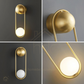 Hdc Modern Gold Oval Wall Light with Frosted Globe Minimalist LED Wall Sconce for Bedroom, Living Room, Hallway