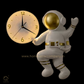 HDC Modern Astronaut-Themed LED Wall Lamp With Lightning Clock Resin Decorative Light for Kids Bedroom Living Room