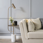 Hdc Modern Brass Lamp with Marble Base & Integrated Table Stylish Side Table Lamp for Living Room & Bedroom