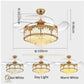 HDC Crystal Ceiling Fans with Lights Retractable Blades Remote Control Modern Luxury LED Chandelier Fan 3 Speeds 3 Color Changes Lighting Fixtures