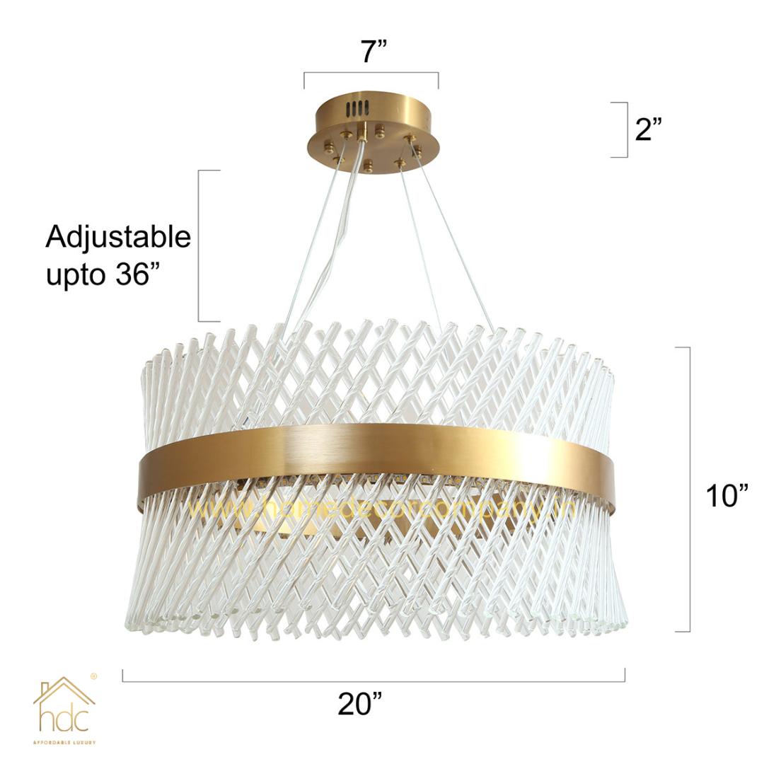 HDC Led Nordic Glass Chandelier Circle Pendant Light Creative Personality Circle Dining Room Chandelier