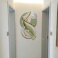 Hdc Modern Light Luxury Twisted Feather Landscape Crystal Porcelain Modern Glass Wall Painting with Led Home Decor for Living Room