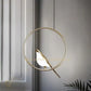 HDC LED 1 Bird Gold Ring Hanging Pendant Ceiling Light - Tricolor
