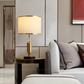 Hdc Luxury Gold Nightstand Lamp With High-quality Fabric Lampshade