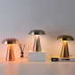 Hdc Modern Golden Mushroom Table Lamp  Rechargeable & Portable LED Desk Light for Bedroom & Living Room