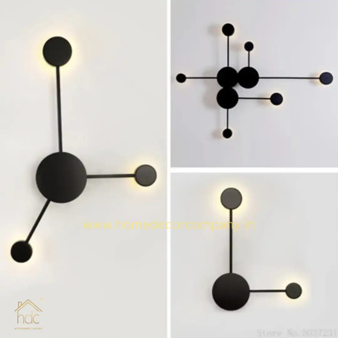 HDC Nordic 6 Heads Wall Light Bedroom Bedside Wall Lamp Aisle Corridor Black