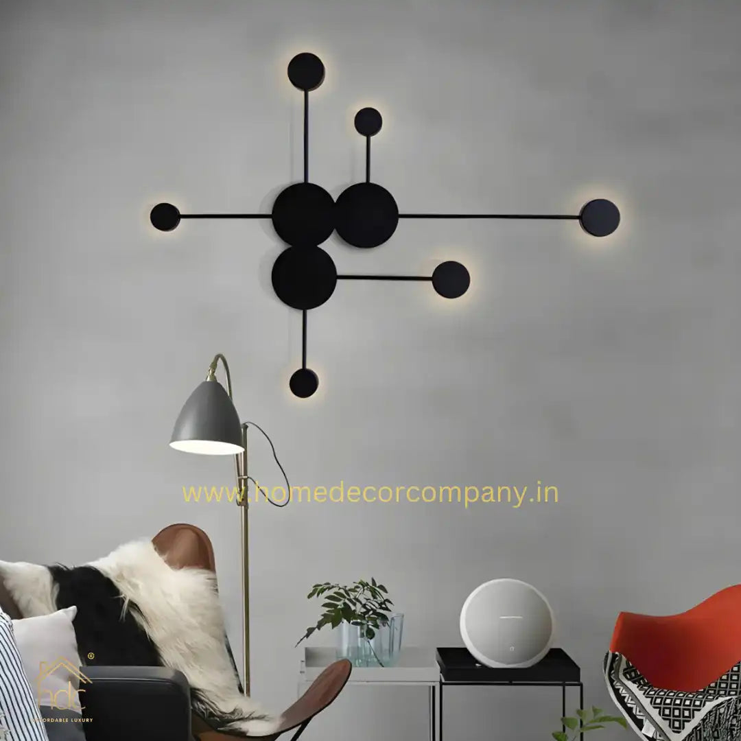 HDC Nordic 6 Heads Wall Light Bedroom Bedside Wall Lamp Aisle Corridor Black