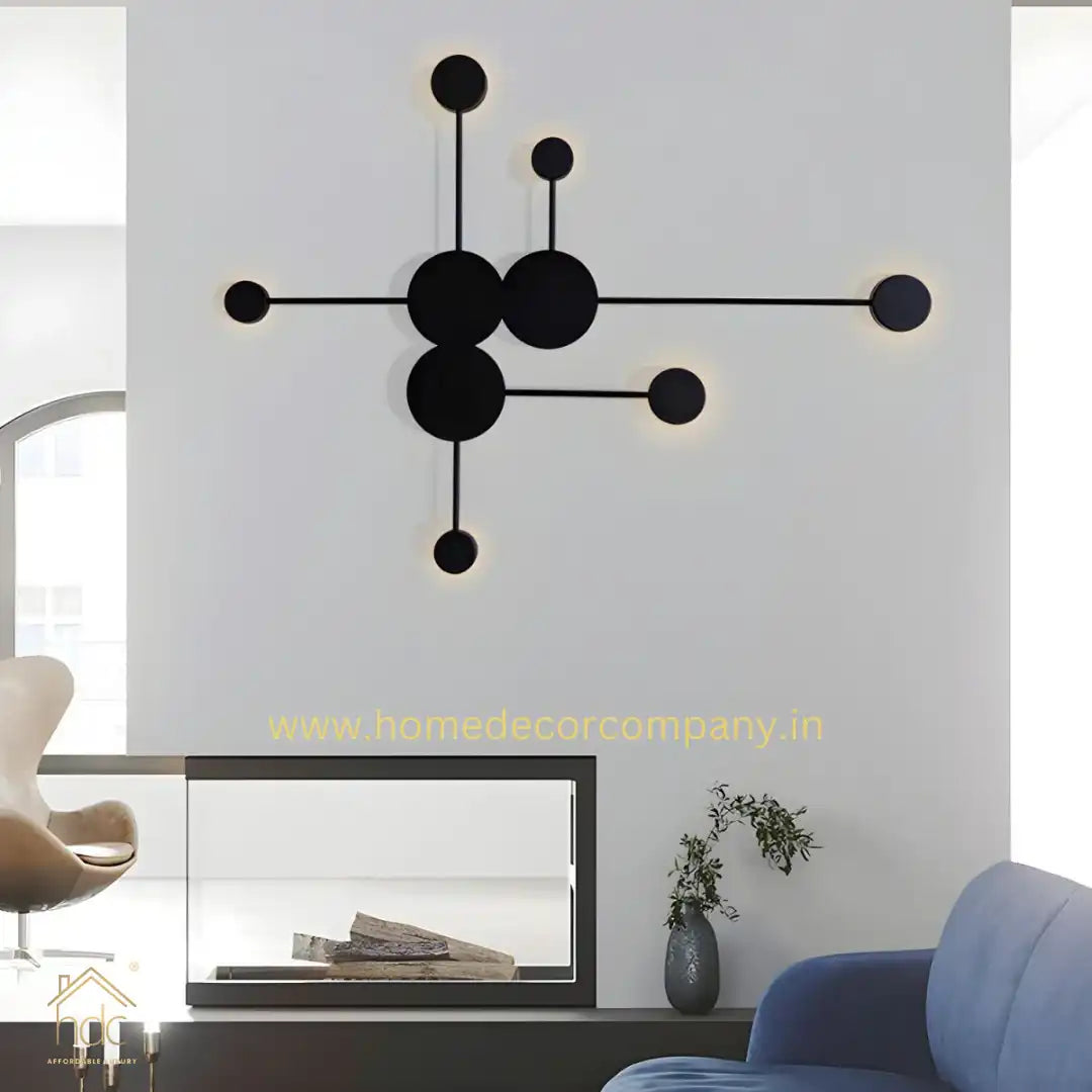 HDC Nordic 6 Heads Wall Light Bedroom Bedside Wall Lamp Aisle Corridor Black