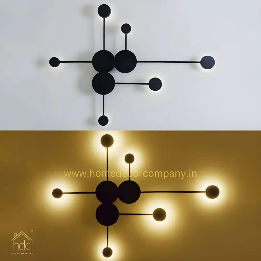 HDC Nordic 6 Heads Wall Light Bedroom Bedside Wall Lamp Aisle Corridor Black