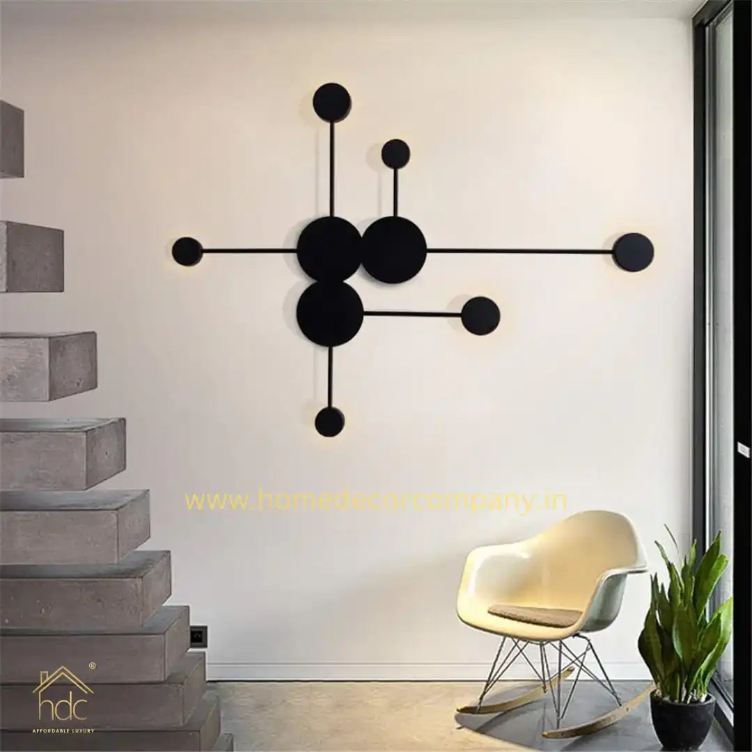 HDC Nordic 6 Heads Wall Light Bedroom Bedside Wall Lamp Aisle Corridor Black