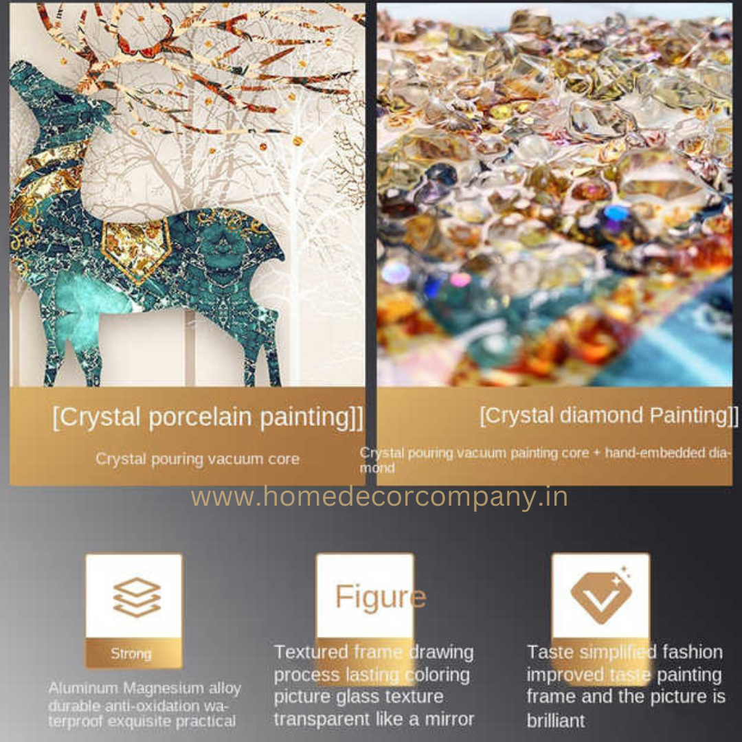 Hdc Modern Aestheticism Elephant Artwork Living Room Arts Home Framed Customized and Picture Crystal Custom Led Painting Posters for Wall Paintings (24*48 IN)
