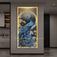 Hdc Modern Aestheticism Home Decor HD Printed Canvas Of Peacock LED Lights Luxury Modern Art Crystal Porcelain Led Wall Painting (24*48 IN) - HDC Lights