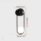Hdc Modern Black Oval Wall Light with Frosted Globe Minimalist LED Wall Sconce for Bedroom, Living Room, Hallway