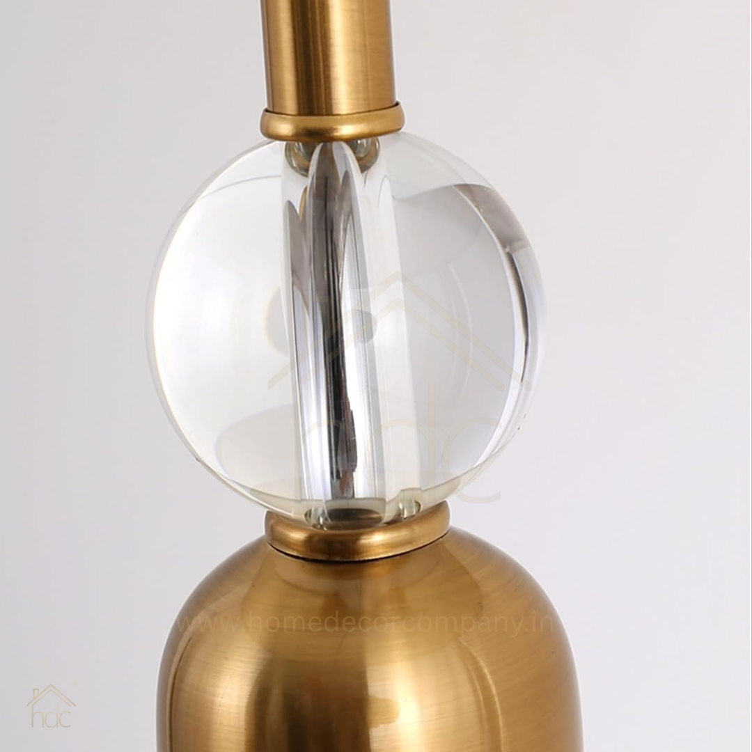 Hdc Luxury Gold Nightstand Lamp With High-quality Fabric Lampshade