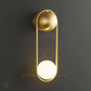 Hdc Modern Gold Oval Wall Light with Frosted Globe Minimalist LED Wall Sconce for Bedroom, Living Room, Hallway