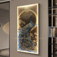 Hdc Modern Aestheticism Home Decor HD Printed Canvas Of Peacock LED Lights Luxury Modern Art Crystal Porcelain Led Wall Painting (24*48 IN) - HDC Lights