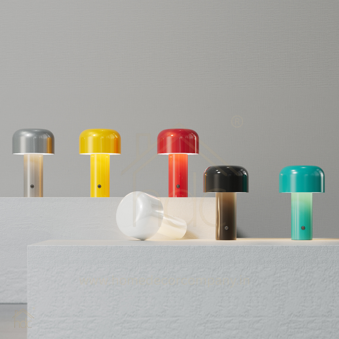 Hdc Color Pop Mushroom LED Table Lamp Rechargeable Portable Desk Light for Bedroom, Study & Kids Room