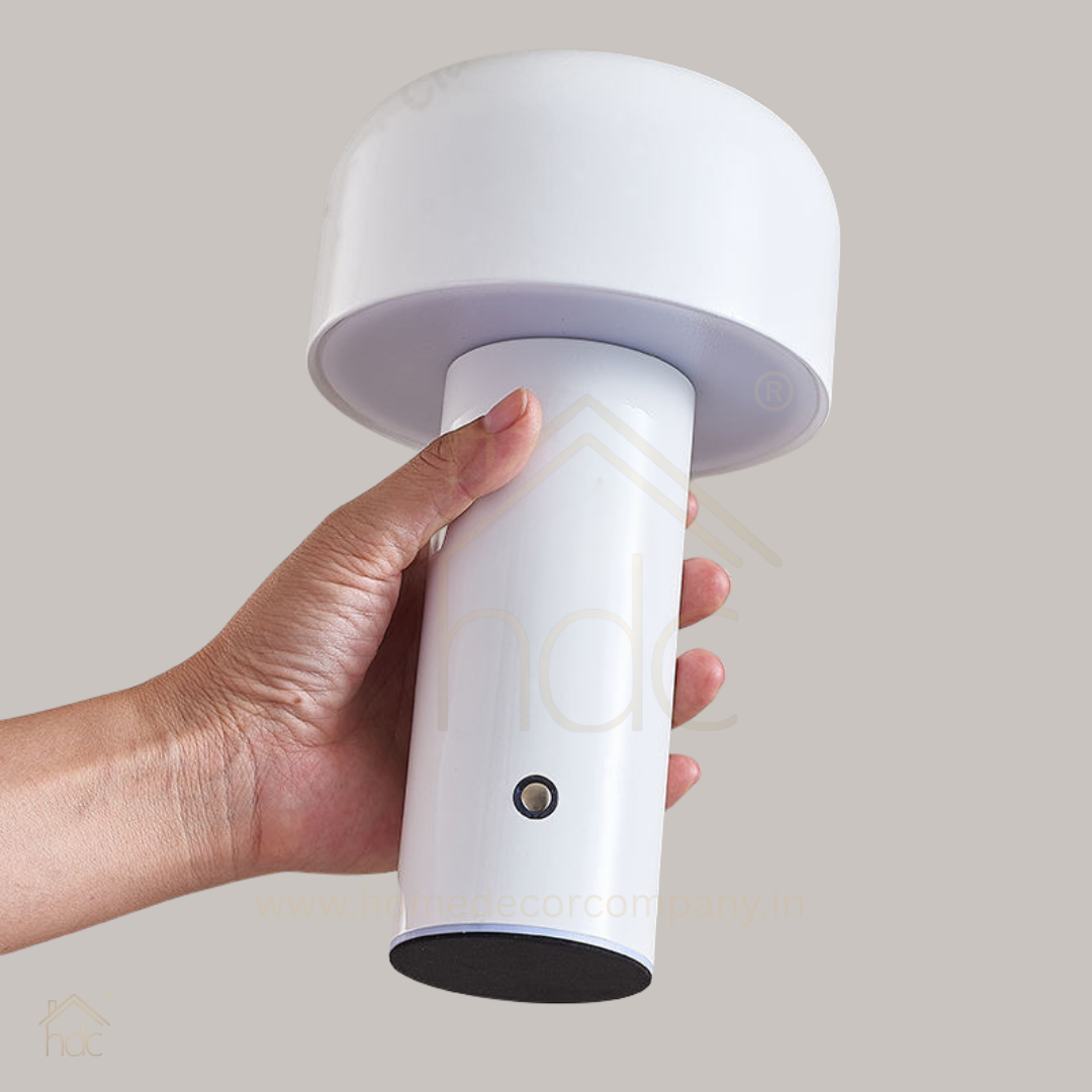 Hdc Color Pop Mushroom LED Table Lamp Rechargeable Portable Desk Light for Bedroom, Study & Kids Room