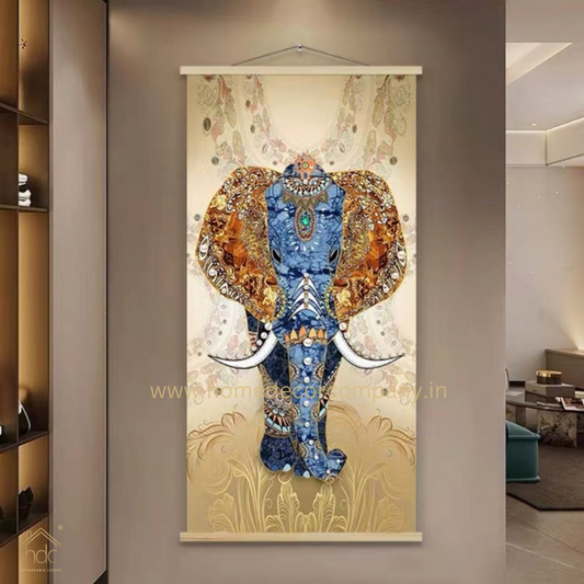 Hdc Modern Aestheticism Elephant Artwork Living Room Arts Home Framed Customized and Picture Crystal Custom Led Painting Posters for Wall Paintings (24*48 IN)