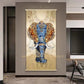 Hdc Modern Aestheticism Elephant Artwork Living Room Arts Home Framed Customized and Picture Crystal Custom Led Painting Posters for Wall Paintings (24*48 IN)
