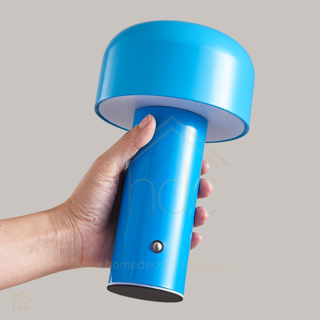 Hdc Color Pop Mushroom LED Table Lamp Rechargeable Portable Desk Light for Bedroom, Study & Kids Room