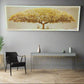 Hdc Modern Aestheticism Minimalist Elk Decoration Yellow Tree With Two Swamp Deer Landscape Mural Forest Wall Hanging Crystal Custom Led Painting Posters for Wall Paintings With Led Light (24*72 IN)