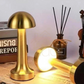 HDC Premium Metal Mushroom LED Table Lamp Rechargeable, Touch Control, Dimmable Light (Gold, Rose Gold, Silver)