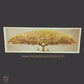 Hdc Modern Aestheticism Minimalist Elk Decoration Yellow Tree With Two Swamp Deer Landscape Mural Forest Wall Hanging Crystal Custom Led Painting Posters for Wall Paintings With Led Light (24*72 IN)
