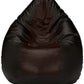 HDC Super Lama Leather Bean Bag Cover Without Beans (Black & Brown) - HDC.IN