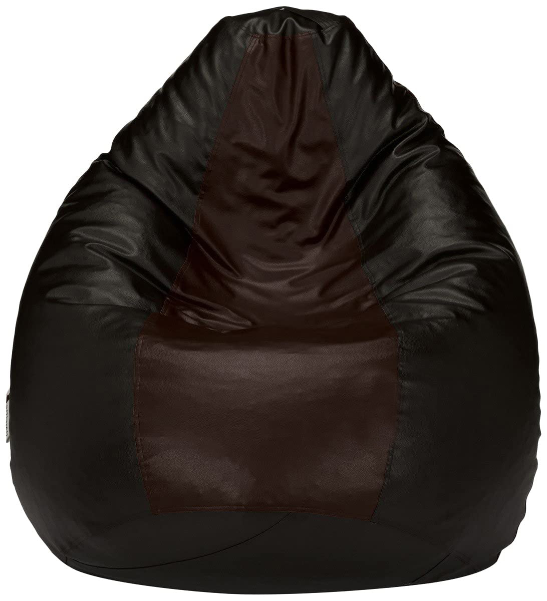 HDC Super Lama Leather Bean Bag Cover Without Beans (Black & Brown) - HDC.IN