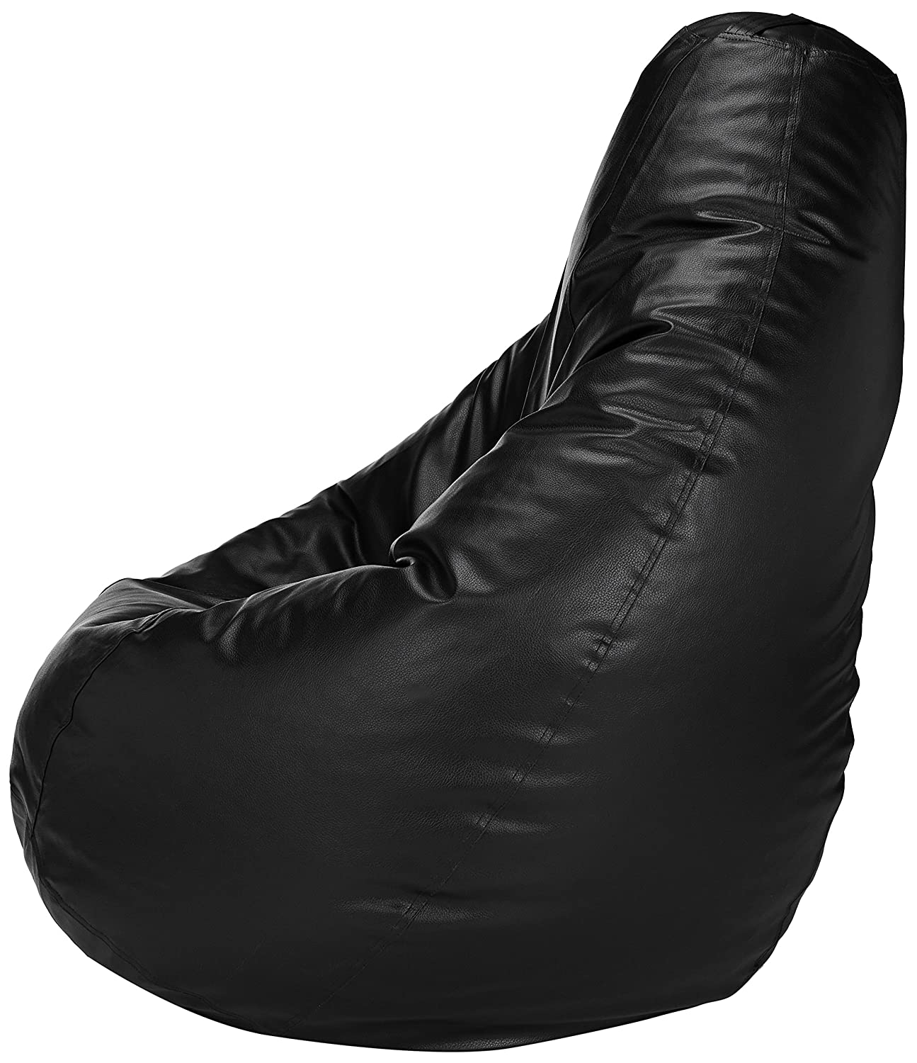 HDC Super Lama Leather Bean Bag Cover Without Beans (Black) - HDC.IN