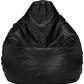 HDC Super Lama Leather Bean Bag Cover Without Beans (Black) - HDC.IN