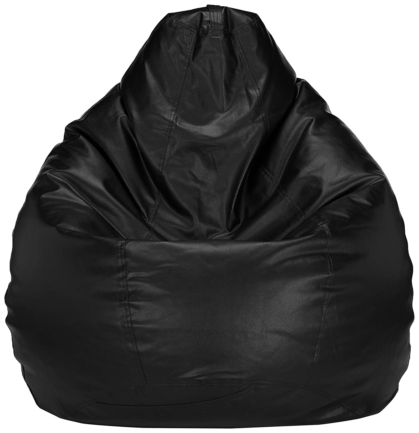 HDC Super Lama Leather Bean Bag Cover Without Beans (Black) - HDC.IN