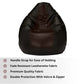 HDC Super Lama Leather Bean Bag Cover Without Beans (Black & Brown) - HDC.IN