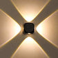 HDC Wall Lights - 12W IP65 Waterproof Wall Lamp – 4 Way Fancy LED Light – Up Down Left Right Wall Light Aluminum Wall Lamps (Warm White) - HDC.IN