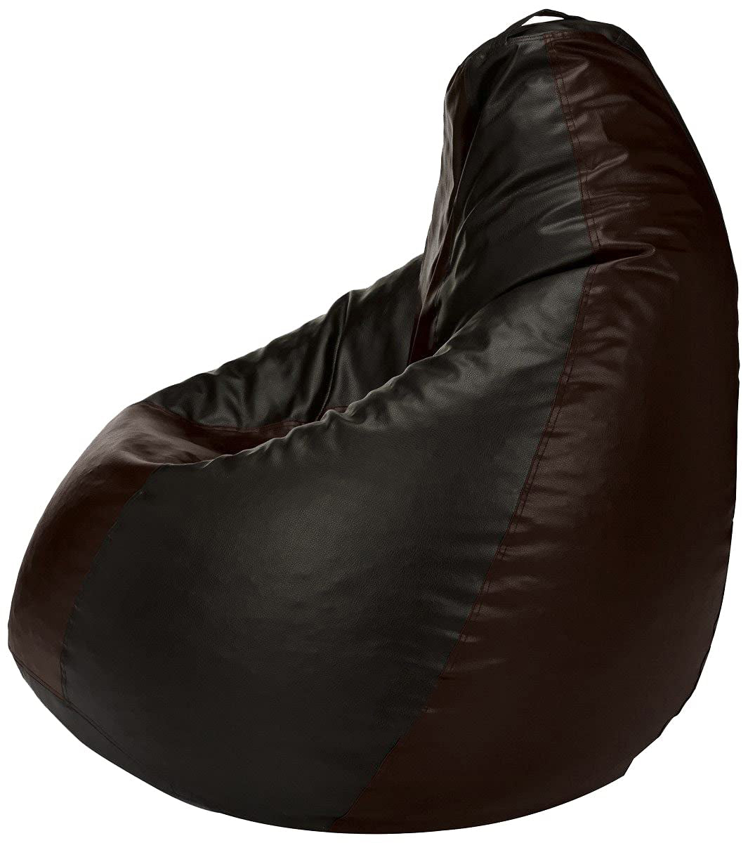 HDC Super Lama Leather Bean Bag Cover Without Beans (Black & Brown) - HDC.IN