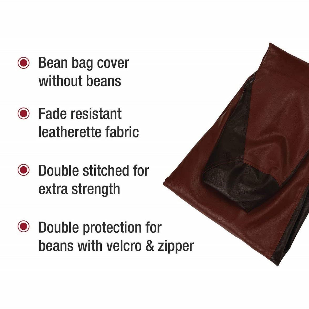 HDC Super Lama Leather Bean Bag Cover Without Beans (Brown & Tan) - HDC.IN