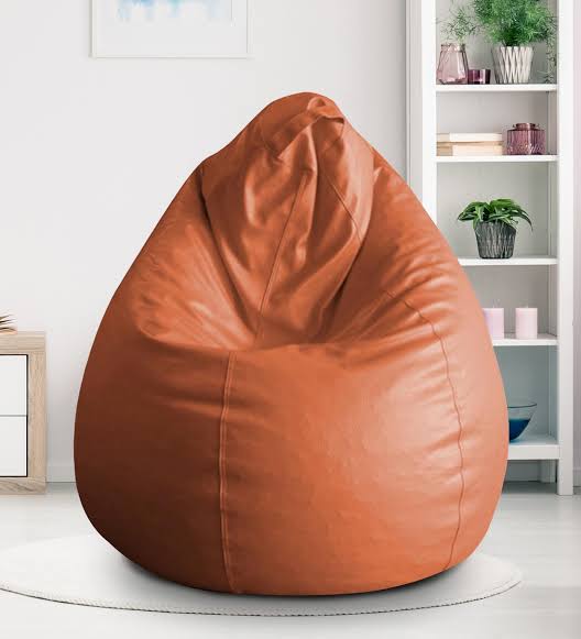 HDC Super Lama Leather Bean Bag Cover Without Beans (TAN) - HDC.IN