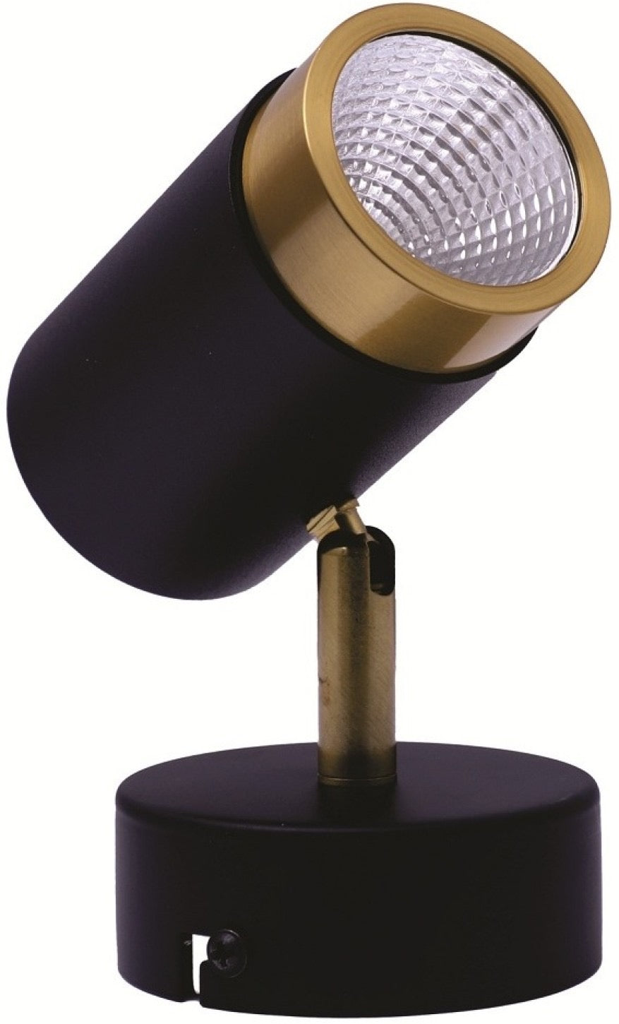 HDC 9W LX LED Black/Gold Round Surface Light - Cylindrical Shape COB Ceiling Surface Mounted Spot Light Down Light Wall Lamp - Aluminium Body LED Focus Light Indoor - 𝗪𝗮𝗿𝗺 𝗪𝗵𝗶𝘁𝗲 - HDC.IN