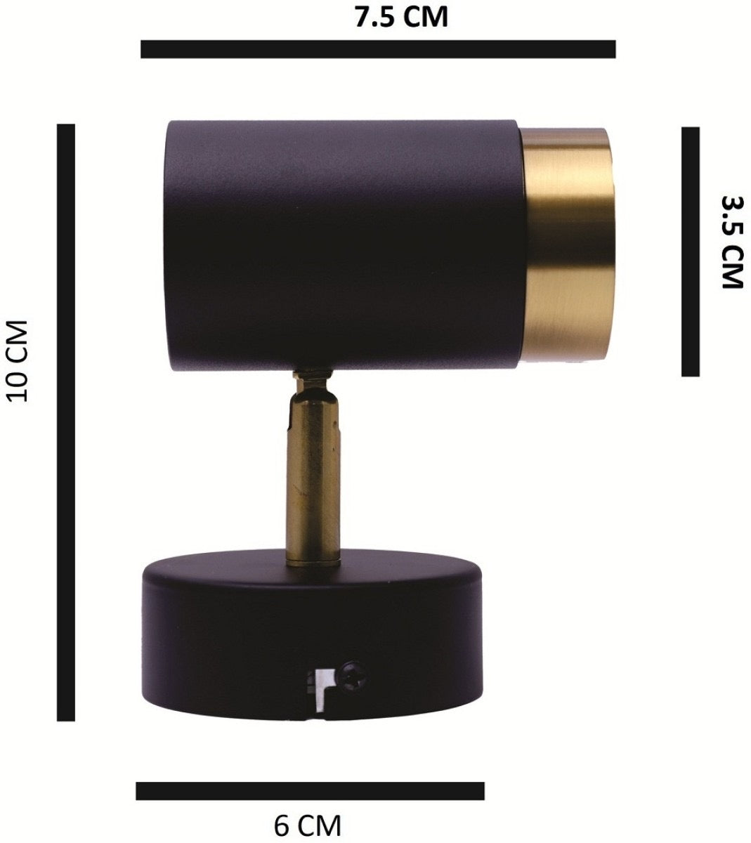 HDC 9W LX LED Black/Gold Round Surface Light - Cylindrical Shape COB Ceiling Surface Mounted Spot Light Down Light Wall Lamp - Aluminium Body LED Focus Light Indoor - 𝗪𝗮𝗿𝗺 𝗪𝗵𝗶𝘁𝗲 - HDC.IN